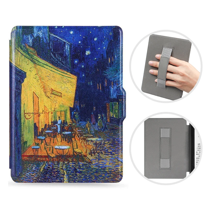 Premium Leather E-Reader Case with Screen Protector and Hand Strap, Auto Wake/Sleep Feature