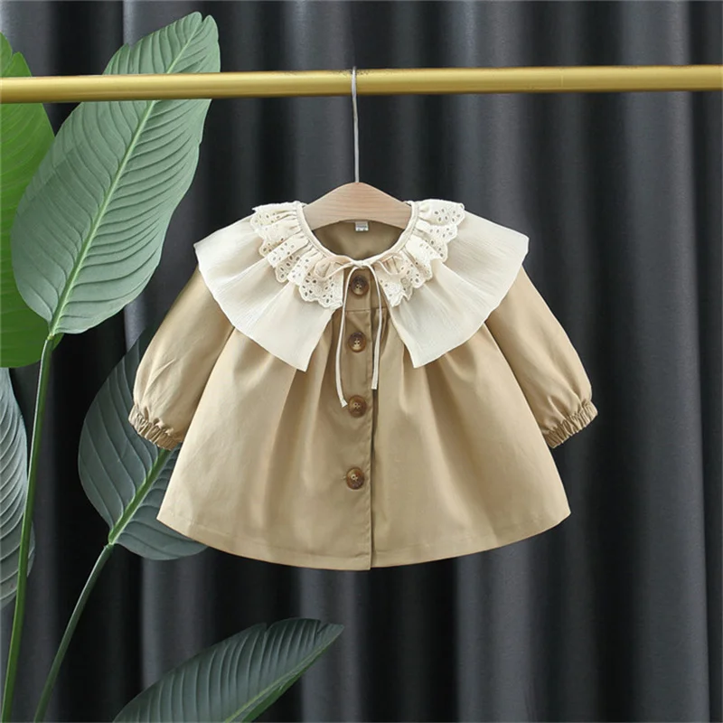 

Girls Windbreak Coat Overcoat Jacket Outerwear 2024 Cheap Spring Autumn Cotton School Outdoor Teenagers Children's Clothing