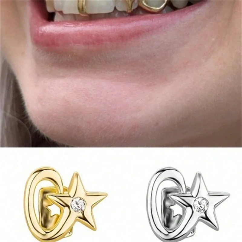 힙합 스타 싱글 티스 지르콘 치아 캡 장식 그릴 여성 남성용 치아 보호대 유니섹스 치아 보호대 치아 캡 장식 2026