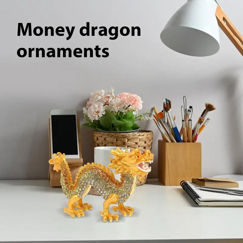 Ornamenti Del Drago Di Capodanno Cinese 2024 Lega Moscot Shine Dragon Cinese Feng Shui Dragon Statue Scultura Di Drago Intagliato In Metallo