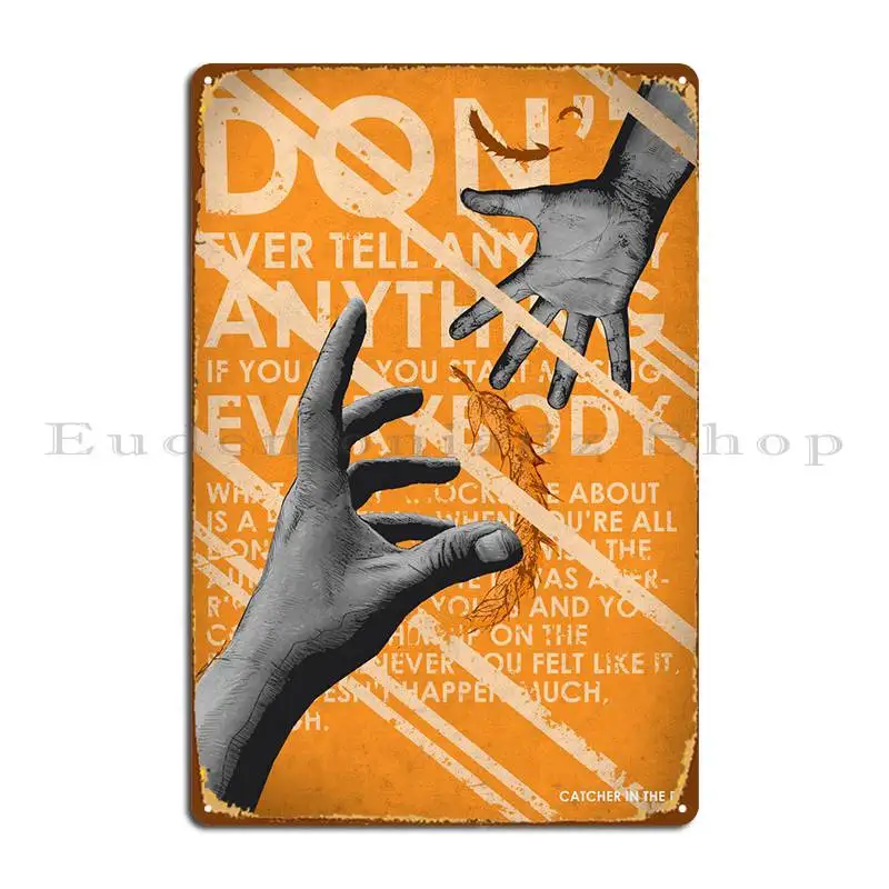 Catcher In The Rye Metal Signs Retro Kitchen Wall Decor Designer Wall Murale Tin Sign Poster