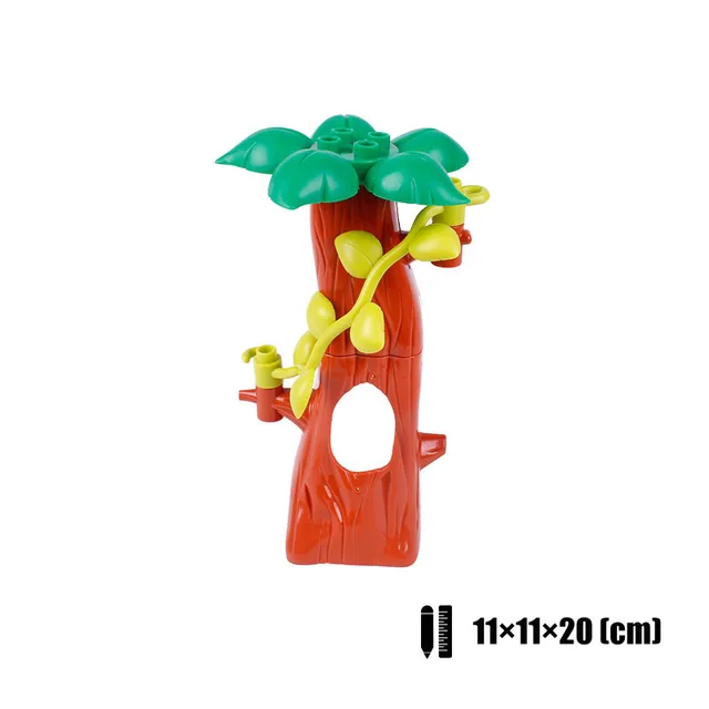 Fence Ladder Bridge Model Big Building Blocks Accessories Tree Flowers Toys