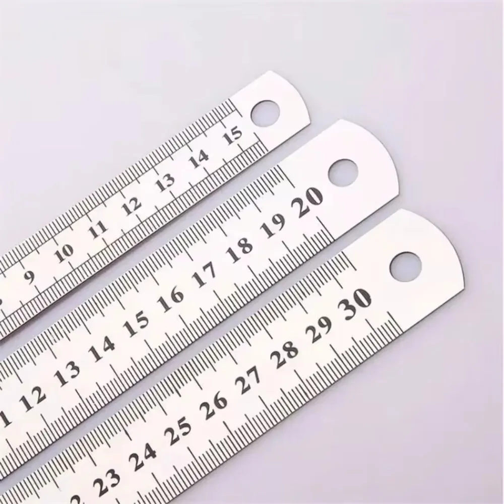 Stainless Steel Ruler 15-30 Cm Double Side Scale Measuring Tool Students School Stationery Kids Gift
