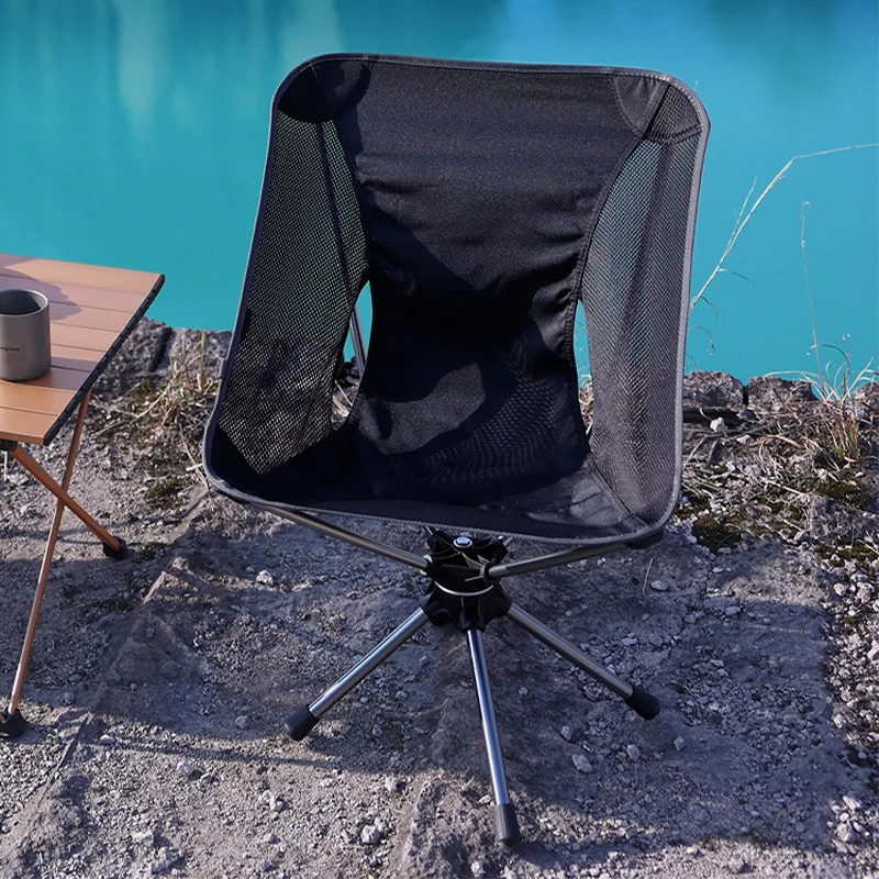 Swivel Detachable Chairs Camping Folding Chair Outdoor Backpacking Lightweight Seat with Carry Bag for Fishing Hiking