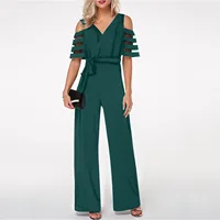Wholesale women's wide leg pants loose design comfortable and casual available in 4 colors including belt - Image 5