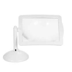 360 Degrees Rotate Magnifier 3X Reading Full Page Magnifying Glass Handsfree Loupe Table Magnifier Lamp with 2 Led Lights
