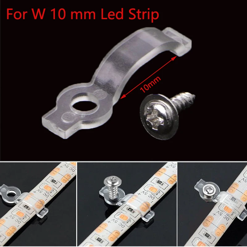 รูปสินค้า LED เทป Fix คลิปสกรู RGB Neon Led Connector Fix ผู้ถือคลิป Fixing 2835 5050 COB Strip Light หัวเข็มขัดพลาสติกอุปกรณ์เสริม