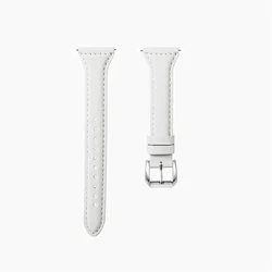 Elegant Women’s Slim Leather Watch Strap - 20mm & 22mm Adjustable Band for Amazfit balance (White 08)
