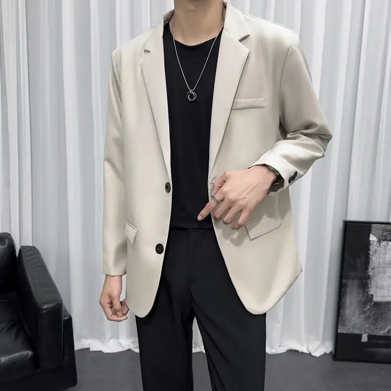 Spring Korean Men's Blazer Coat High Quality Male Fashion Casual Ice Silk Breathable Suit Jacket Wedding Business Suits 4XL