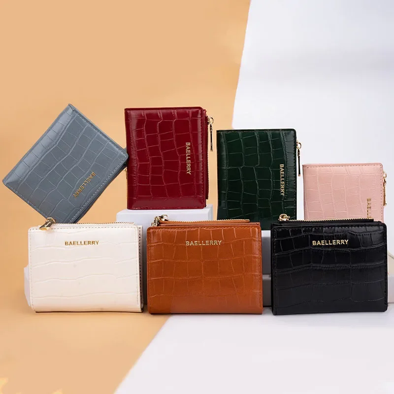 Women Card Holder Short Wallet Mini PU Letter Wallet Multi Card Holder Small Multi Functiona Clutch Bag Coin Purses