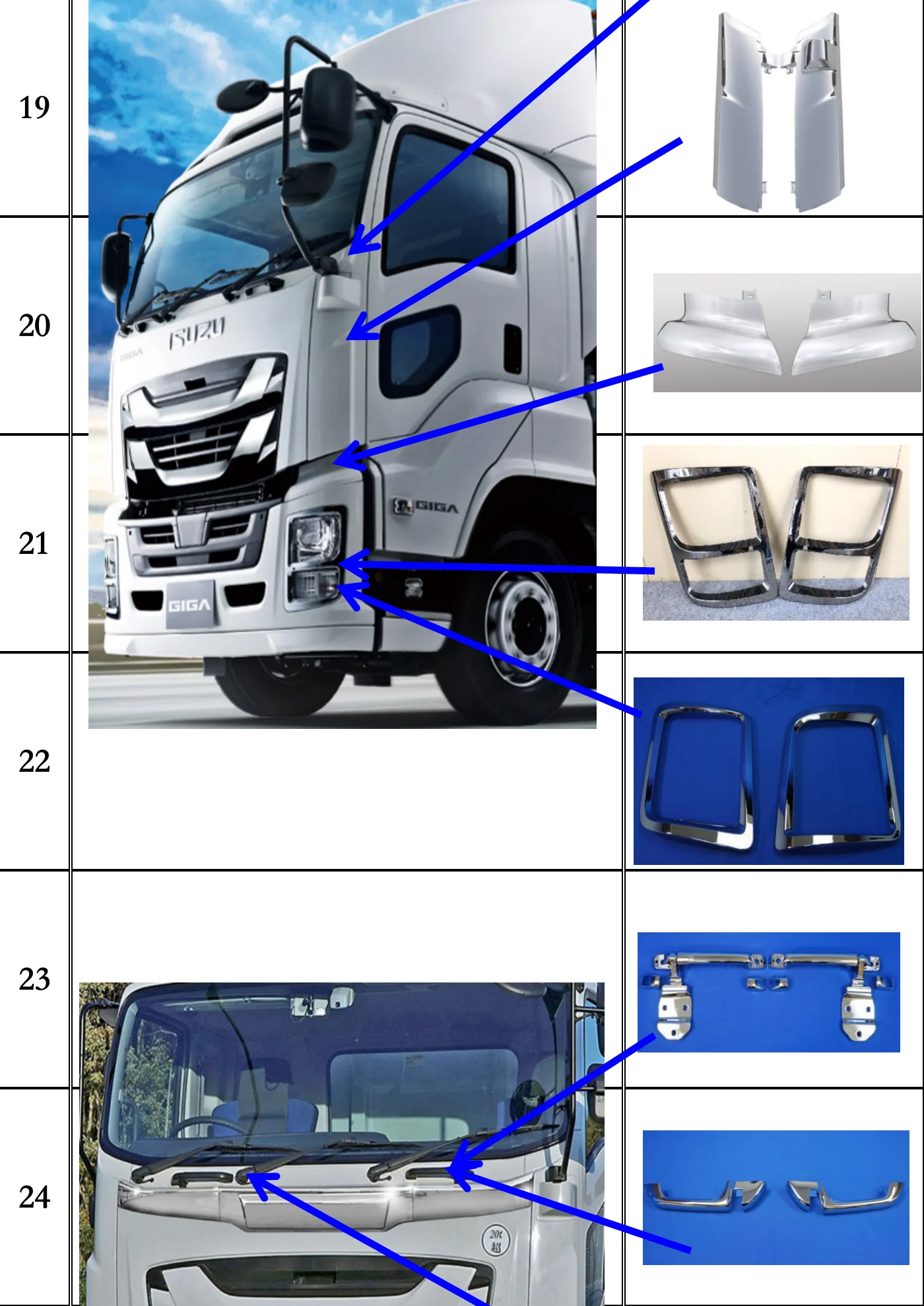 FRONT PANEL SIDE PANEL FOR ISUZU FIVE-STAR GIGA TRUCK CHROME