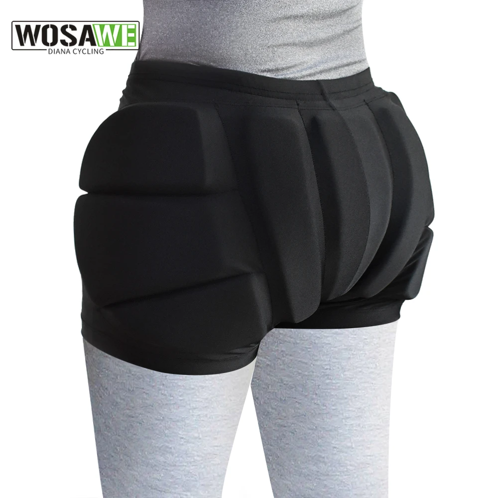 Protective Shorts Hip Protective Pads WOSAWE Skating Shorts Hip Pad Protection Gear EVA Snowboard Ski Cycling Skiing Sports for Boys Girls Men Women