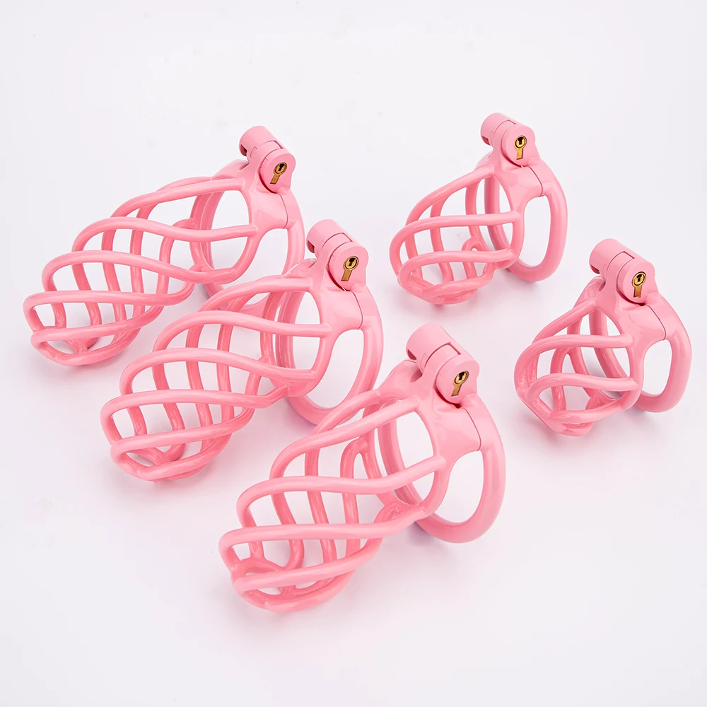 

Small Pink Male Chastity Cage Lightweight Penis Cage Cock Ring CB Lock Big Chastity Belt Sissy Fetish BDSM Adult Sex Toy For Men