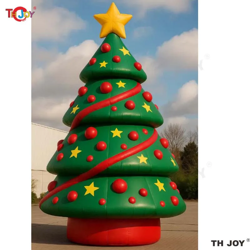 Sapin De Noël Gonflable 6 Pieds Avec LED - Blanc, Lumineux, Extérieur