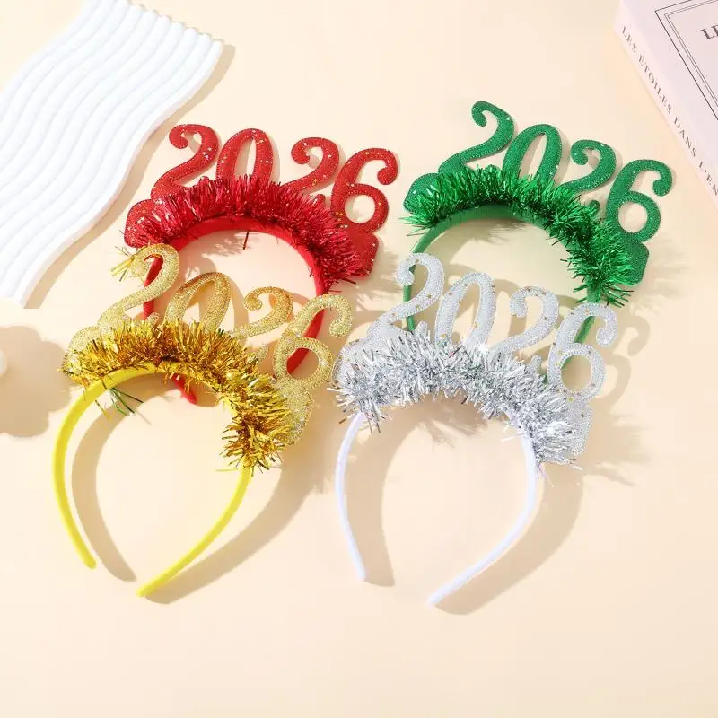 Happy New Year Stirnband/Tiara 2024 – Glitzernder Haarreif Mit 'Happy New Year' Sternen, Für Silvester-Partys