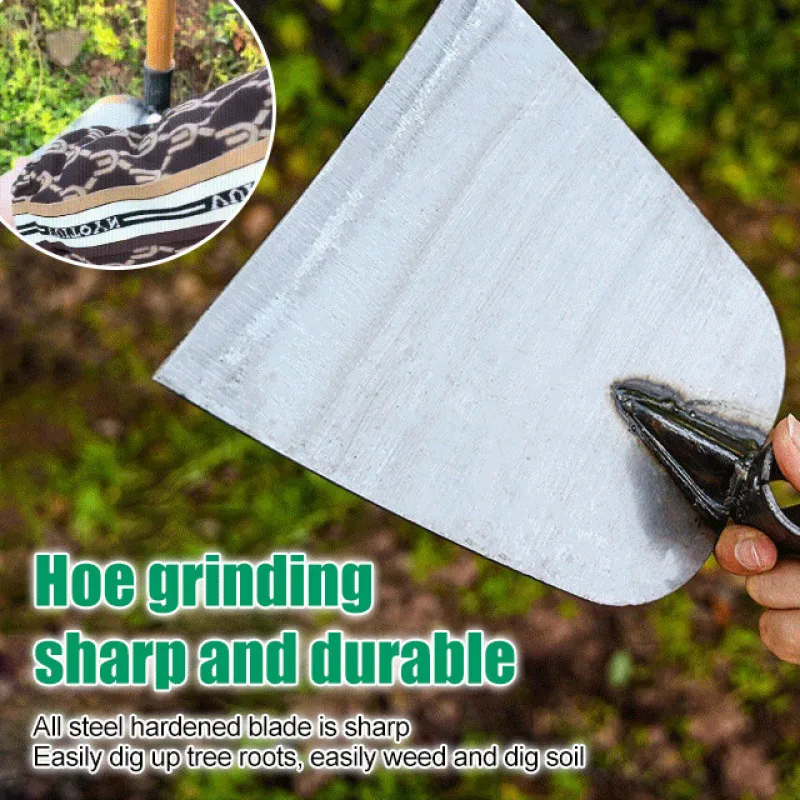Multi-Functional Garden Cleaning Shovel Stainless Steel Hoe Handheld Long Handle Draw Hoe For Weeding Rake Planting - Image 3