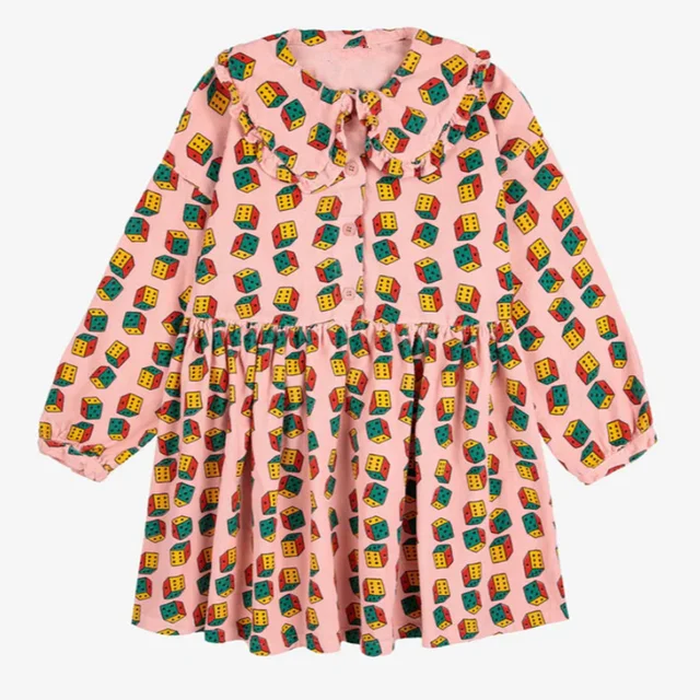 Fashion Girls Dress 2025 Autumn Winter Long Sleeve Fashion Dresses Printed Kids Skirts Series Outfit Clothing 3