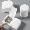 Desktop Organizer Mini with Lid Pop-up Window Paper Clips Cotton Swabs Cosmetic Cotton Plastic Dust Sundries Organizing Box 3