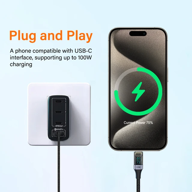 USB-C PD 100W Cable with Digital Display 4