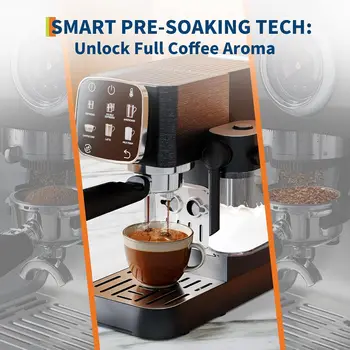 20 Bar Fully Automatic Espresso Machine, Professional Coffee Maker with Built-in Auto Milk Frother, Touchscreen Control, Fast Quick Start & Constant Heating System for Latte Cappuccino 4