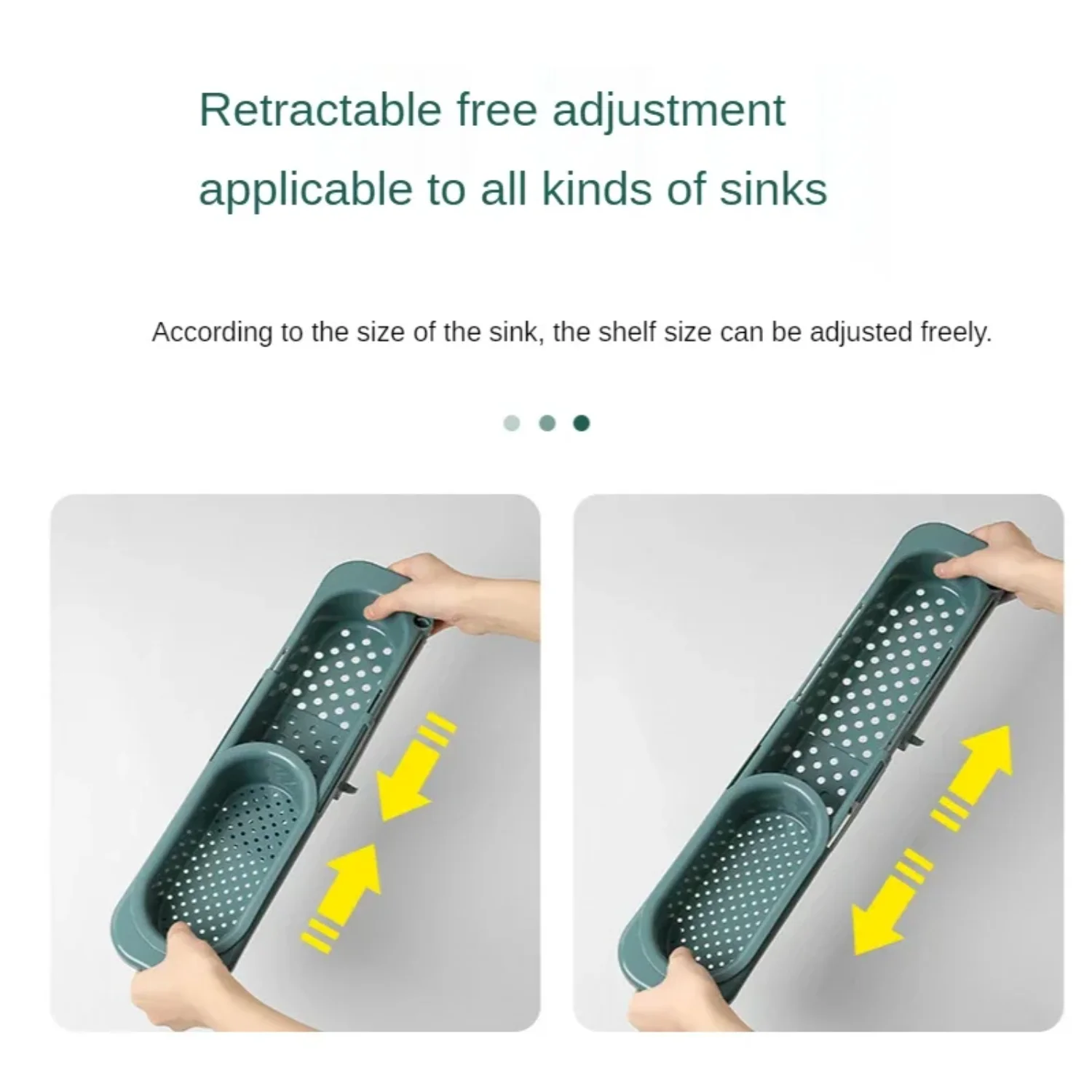 Adjustable Length Sink Drain Basket Dish Drainer Soap Towel Rack Supply Accessories Shelf Rack