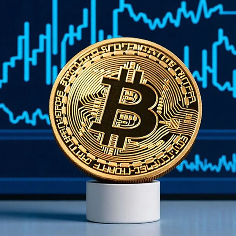 Moneta Bitcoin da Collezione, Regalo Artistico Commemorativo, Imitazione Artigianale in Metallo Antico per Appassionati di Criptovalute - immagine 3