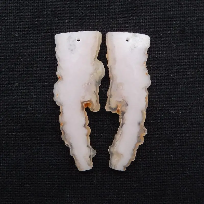 Natural Stone Pink Opal Handmade Fashion Nugget Earring Bead 49x18x3mm 8g Semiprecious Stones Jewelry Women Earrings Accessories