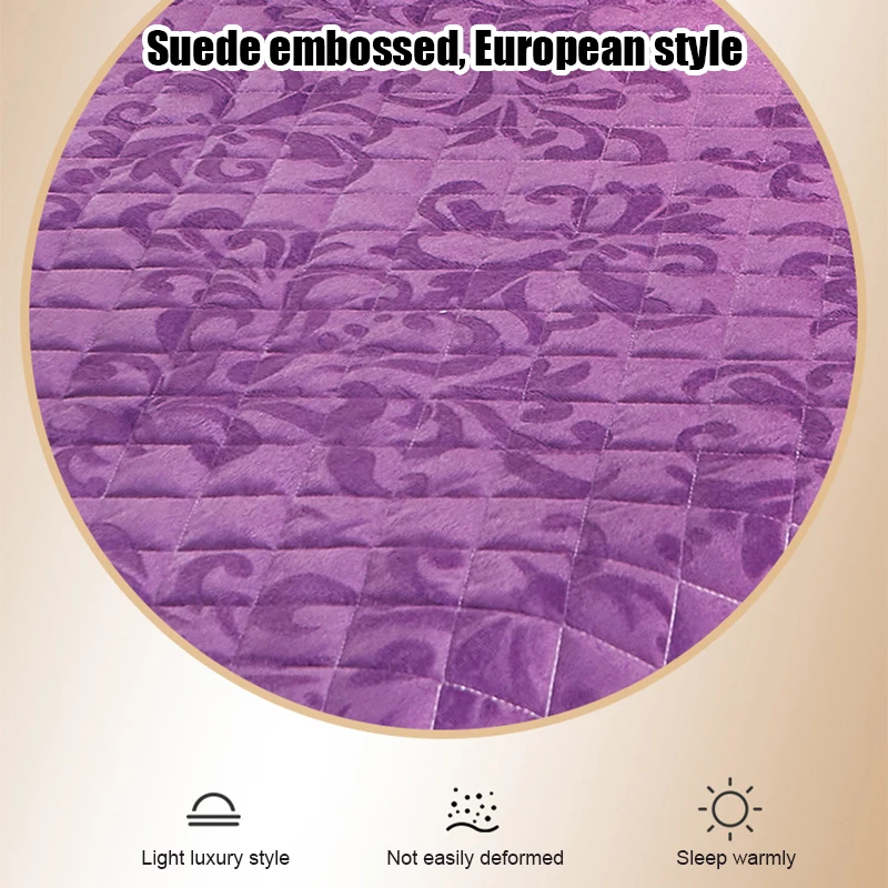 Description Picture 5 of itemPlush Winter Warm Bedspread on The Bed Thickened Bed Skirt-style Embroidery Cotton Quilt Bedding Cover Pillowcases