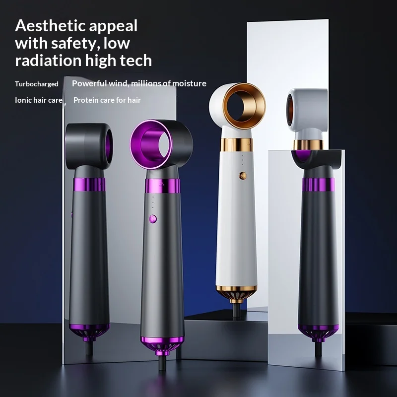 HOMEFISH 5-in-1 Electric Hair Dryer with Automatic Straight & Curling Iron Hot Air Comb & Diffuser for Outdoor Use AC Motor