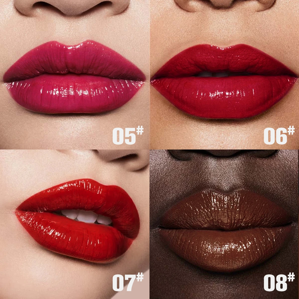 Long Lasting Lipstick Red Brown Waterproof Mirror Finish Gloss_voghion.com