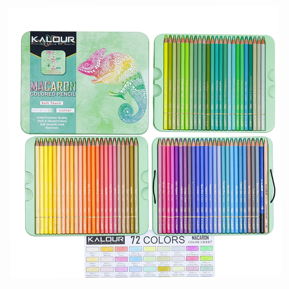 KALOUR Matita colorata per bambini della scuola per libro da colorare per adulti, 50/72/120 colori vivaci Disegno Schizzi Stratificazione Penne per miscelazione