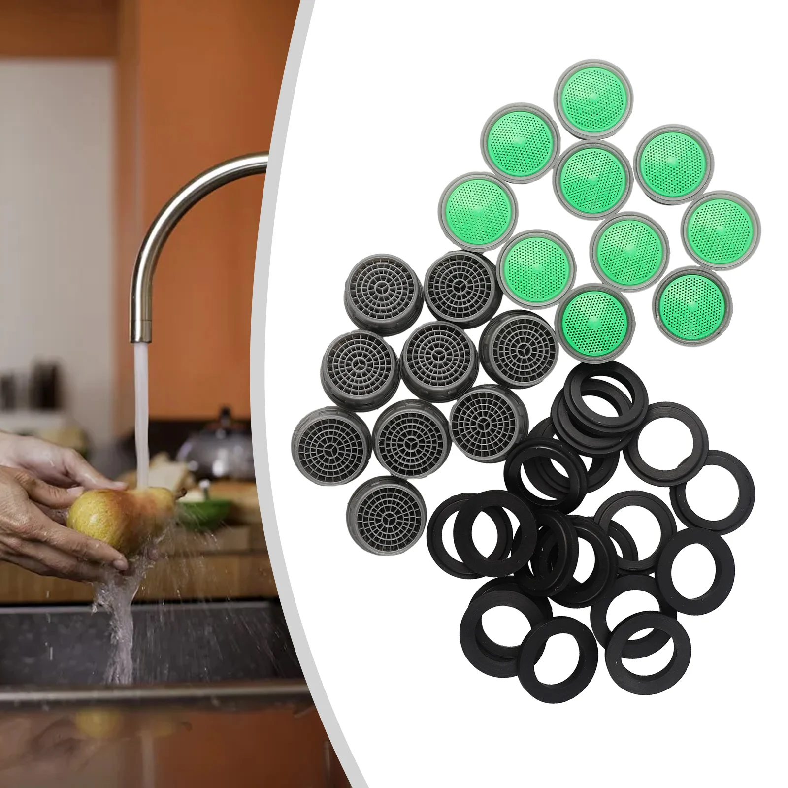 20Pcs Faucet Aerator Flow Restrictor Replacement Parts Insert Sink Basin Tap Filter Kitchen Faucet Accessories