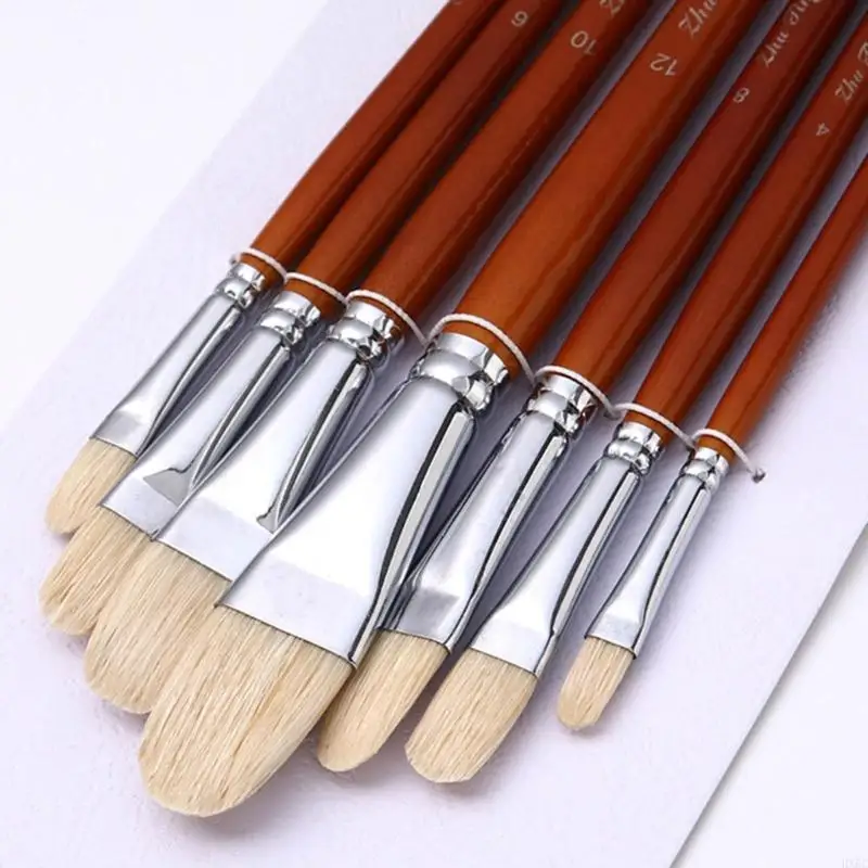 구 아슈 아크릴 오일 수채화 그림 HX6C에 대 한 7Pcs 다목적 강모 페인트 ..