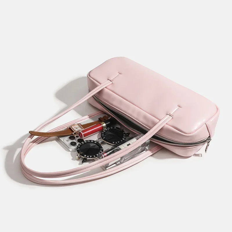 Fashion Solid Large Capacity Shoulder Bags Interior Compartment Soft 2026 High Quality Bags for Women Zipper Pu Women's Handbags