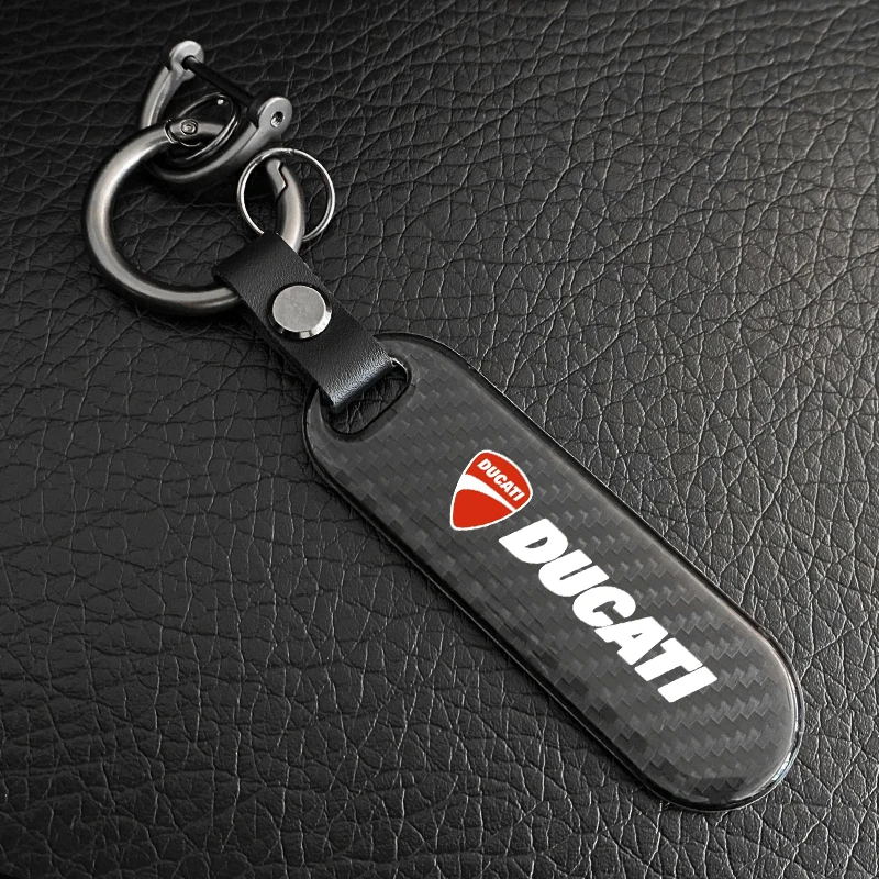 

New Carbon Fiber Motorcycle Keychain Keyring Holder Gifts For DUCATI PANIGALE V4 1199 MONSTER STREET FIGHTER Key Ring Chain