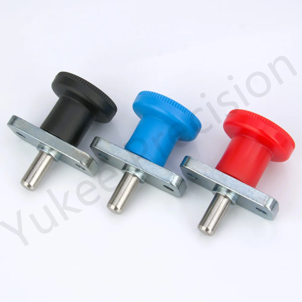 YK232 직경: 6mm/8mm 인덱스 플런저 아연 합금 바디 풀 플라스틱 손잡이 고정 플레이트 플랜지가 있는 개폐식 스프링 인덱스 플런저