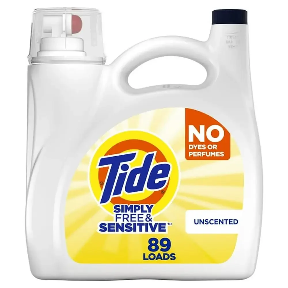 Gentle Unscented Liquid Laundry Detergent Cold Wash 117floz 89 Loads Eco-Friendly Concentrated Formula