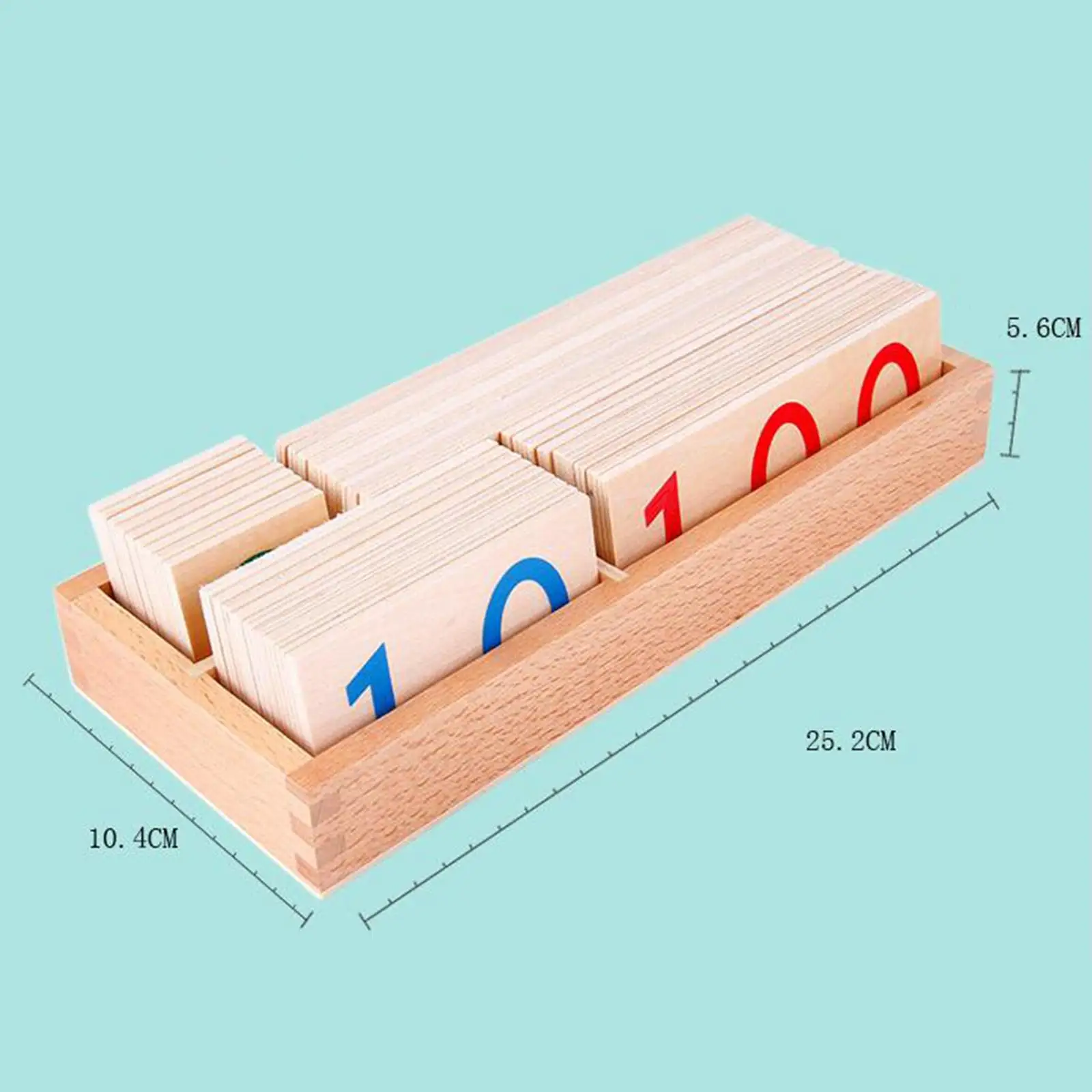 Wooden Number Cards with Box Wooden Boy Girls Early Learning Toy (1-9000) Basic Math Game Birthday Montessori Small Number Cards