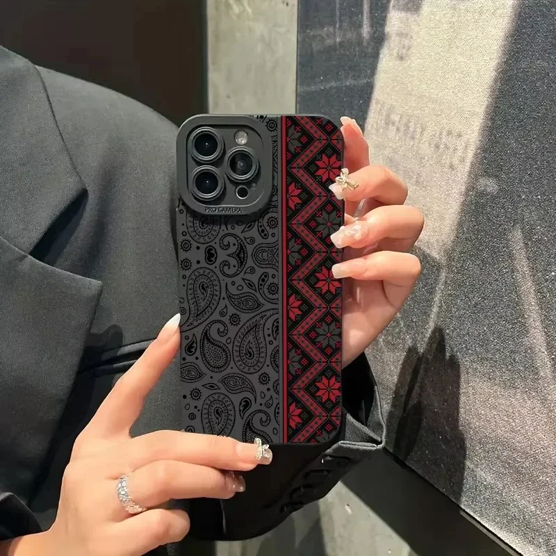 Vintage Totem Pattern Silicone Phone Case Cover in Vibrant Design