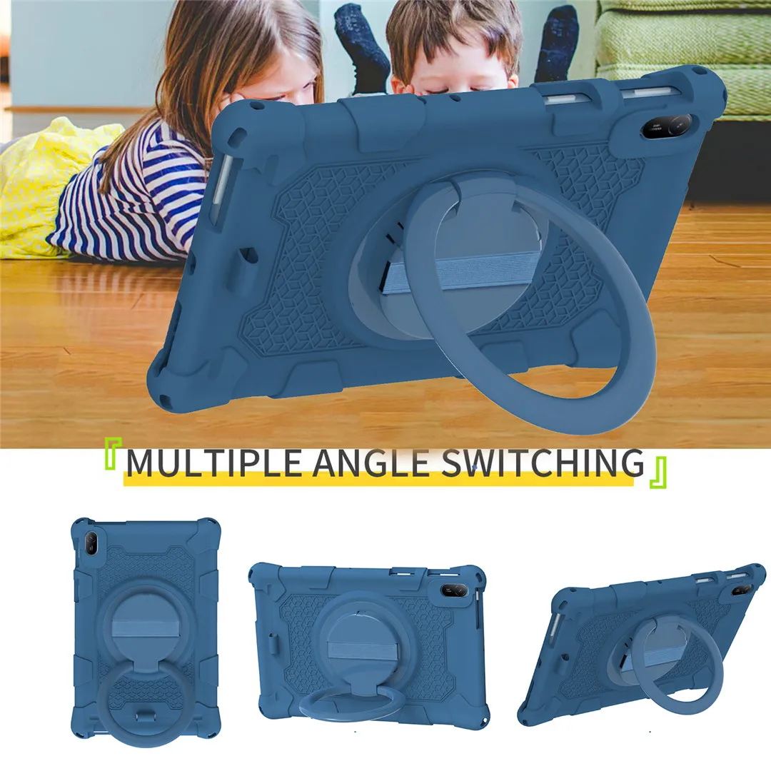 Soft Silicone Kids Tablet Cover with Stand and Shoulder Strap