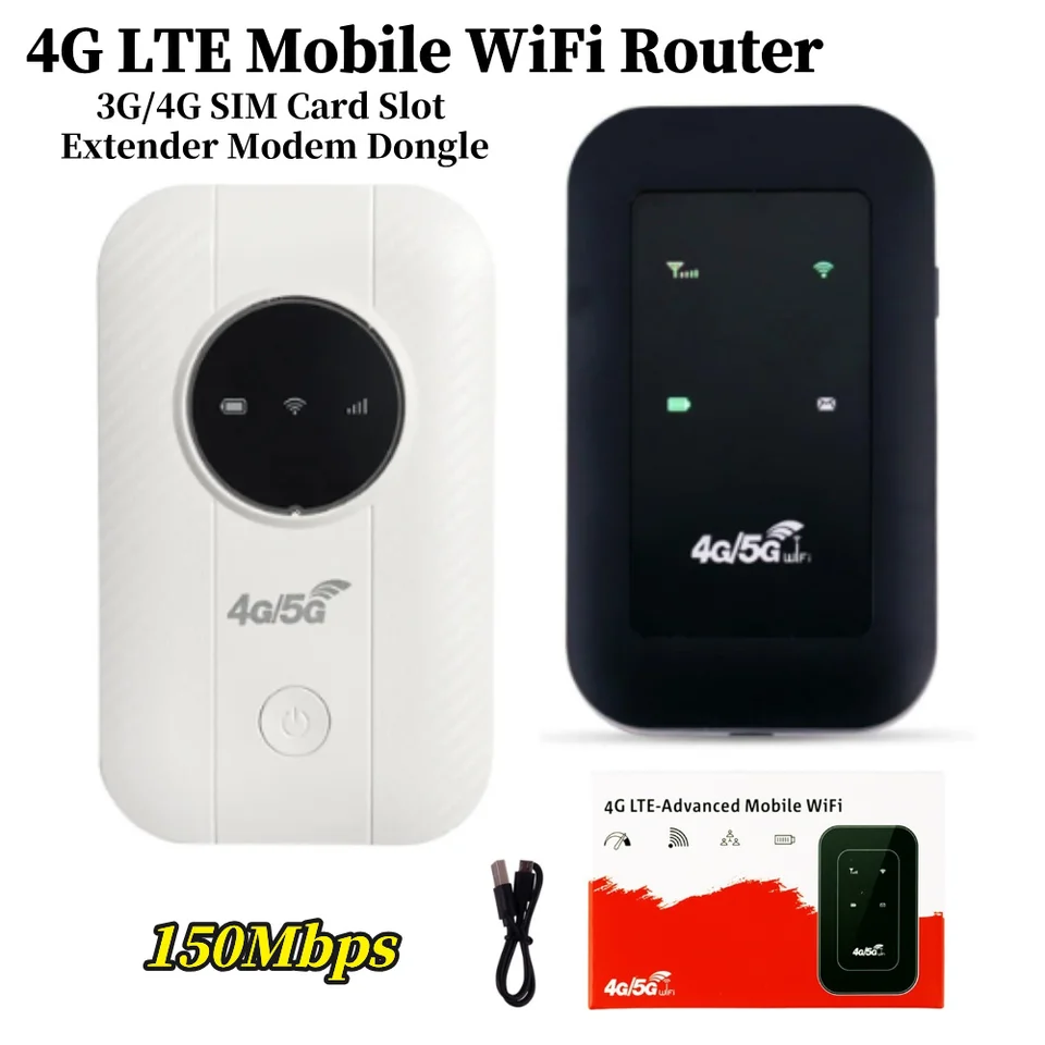 Data Dongle MiFi Pocket 4G WiFi Router 150Mbps WiFi Modem Car Mobile ...