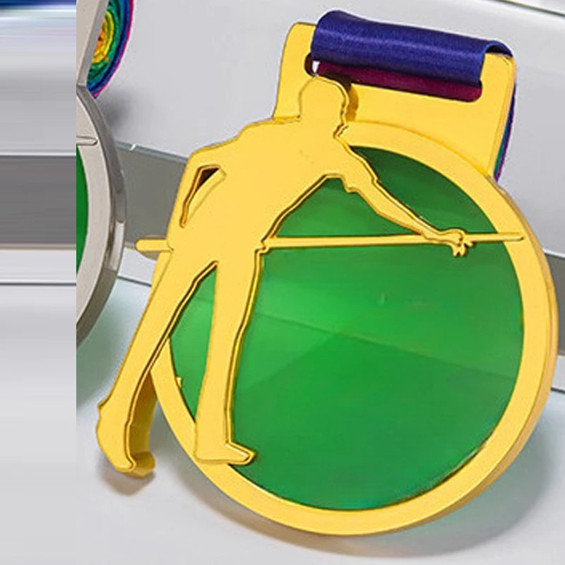 Customization Metal Crystal Medal, Gold, Silver, Copper, Sports Competition Souvenirs Awards, Hanging Around the Neck Decor, 1Pc