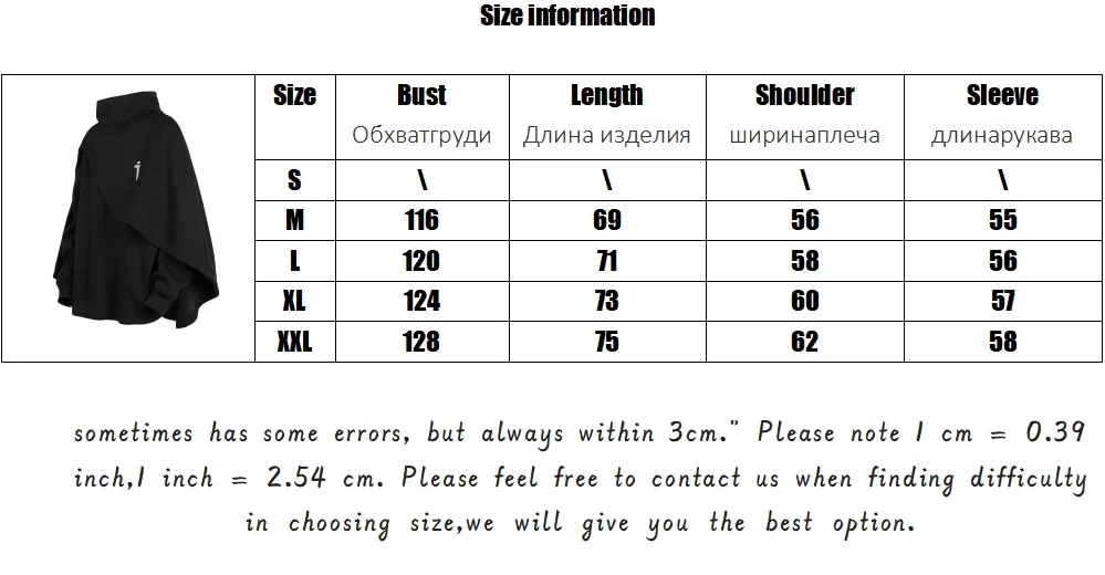 Description Picture 2 of itemJapanese Simple Solid Color Cape Jacket Winter Hoodie Men Warm Windproof Loose Sweatshirt Anime Cosplayer Costume