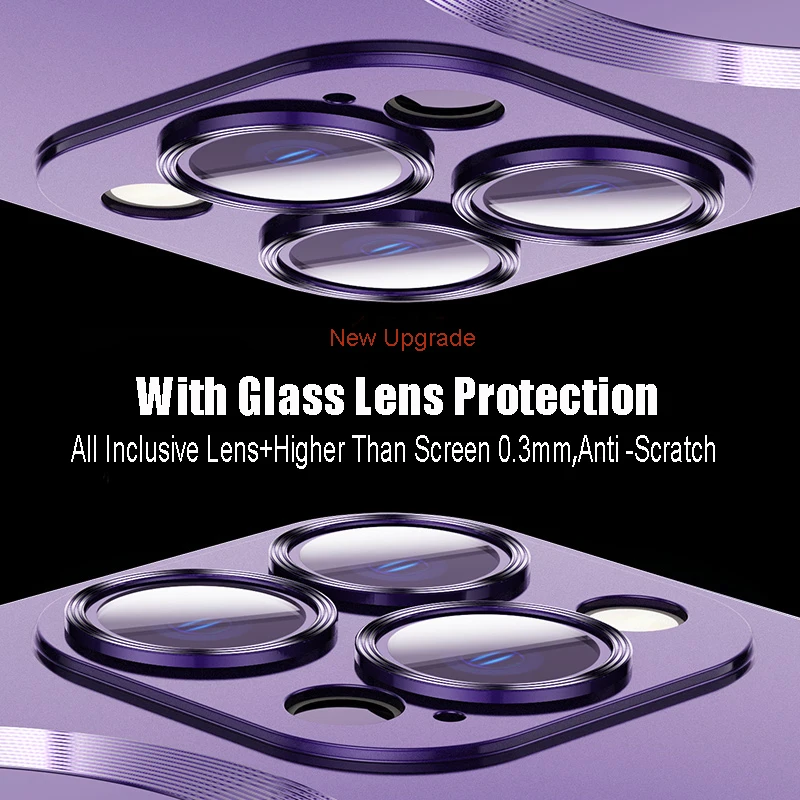 Premium Magsafe Magnetic Wireless Charging Case with Glass Lens Protection and Soft Matte Finish