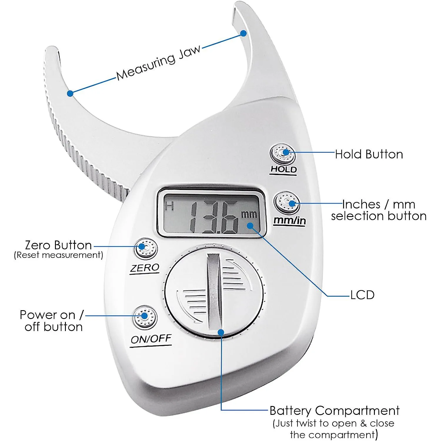 Body Fat Caliper Tester Scales Fitness Monitors Analyzer Digital Skinfold Slimming Measuring Electronic Fat Measure body fat caliper