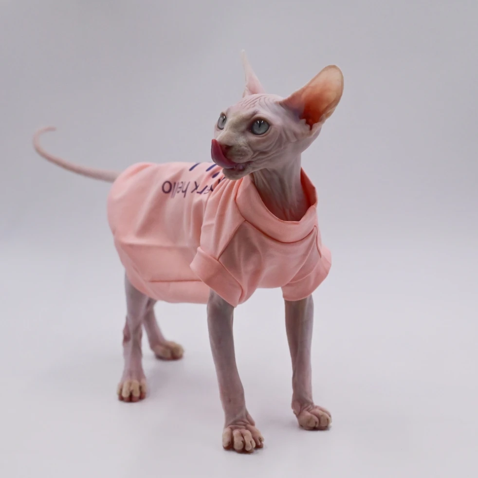 DUOMASUMI Sphynx Cat Cotton Soft Summer Thin Hairless Cat Clothes Breathable Anti-drop Dress