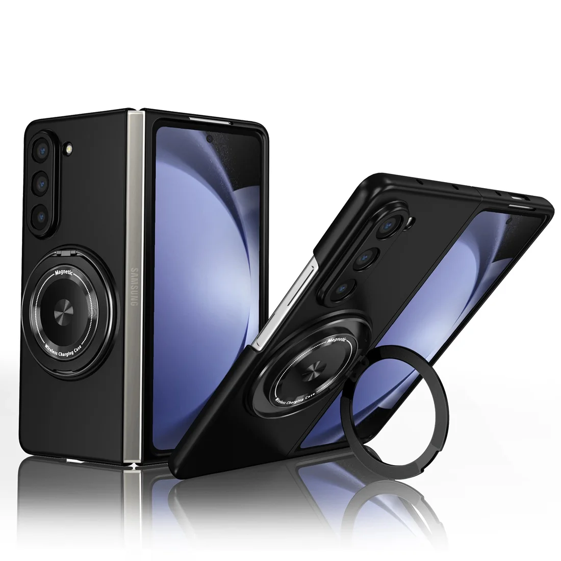 

Магнитный чехол с защитой от падения для Samsung Galaxy Z Fold 5/Fold5 5G с вращающейся на 360 ° подставкой [совместим с MagSafe]