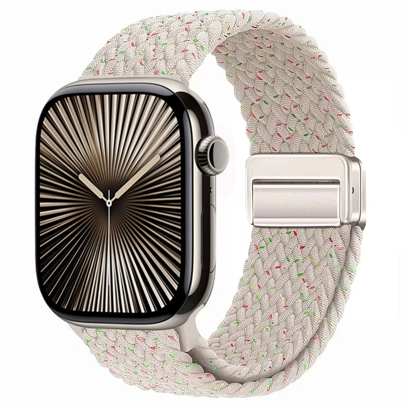 Nylon Braided Magnetic Loop Strap with Metal Accents
