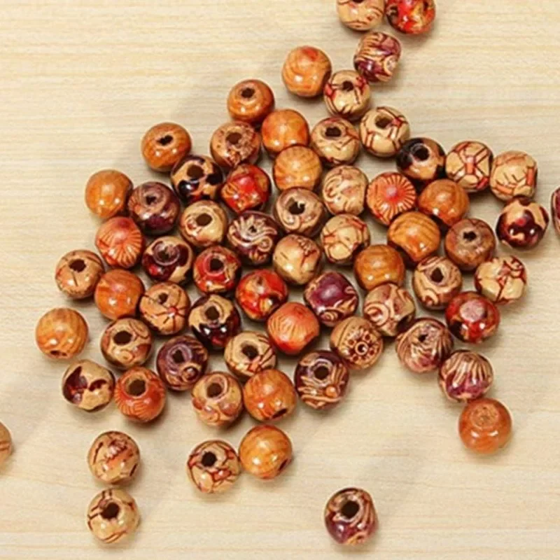 DIY Retro Wood Beads String Vintage Bracelet Pendant Braid Beading Handicrafts Dirty Braid Wooden Woven Bead Jewelry Accessories