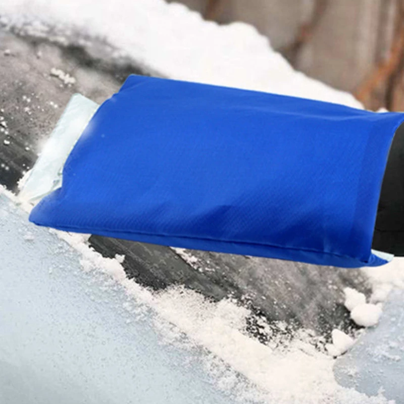 Ice and Snow Shovel Plush Warm Gloves Cleaning Ice Scraper Removal Tool for Auto Window Outdoor Winter Tools Car-styling